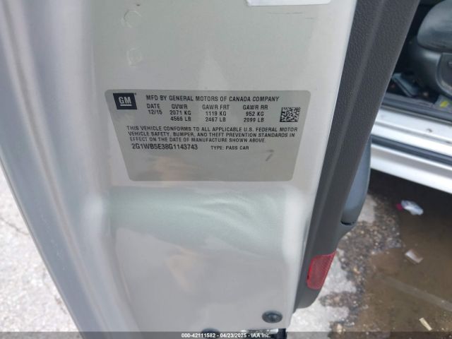 2G1WB5E38G1143743 Chevrolet Impala Limited Lt