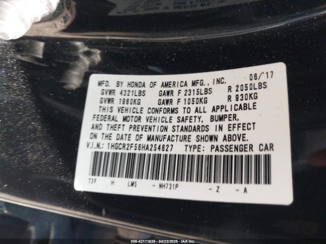 1HGCR2F56HA254627 Honda Accord Sport