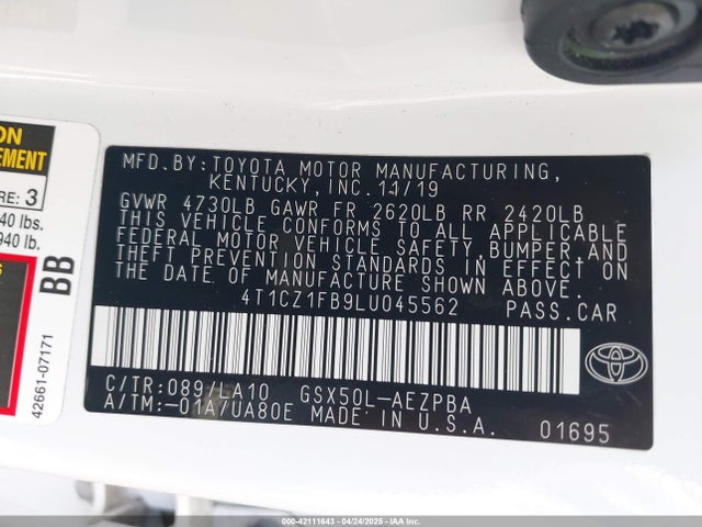 4T1CZ1FB9LU045562 Toyota AVALON LIMITED