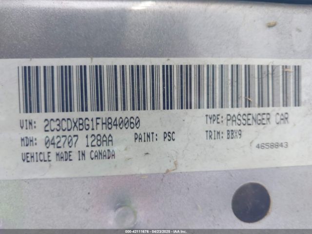 2C3CDXBG1FH840060 Dodge Charger Se