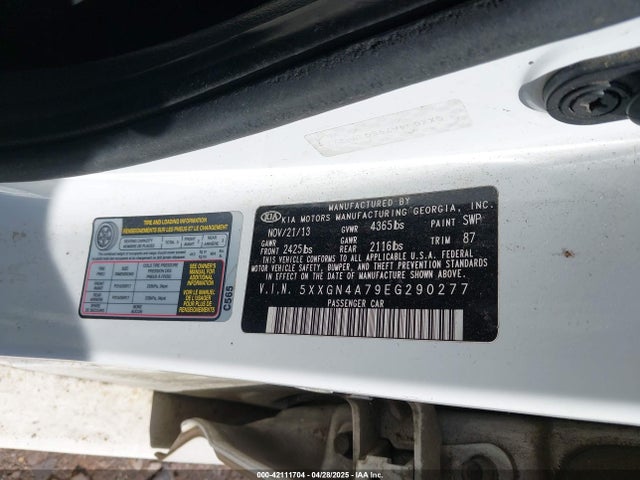 5XXGN4A79EG290277 KIA OPTIMA EX