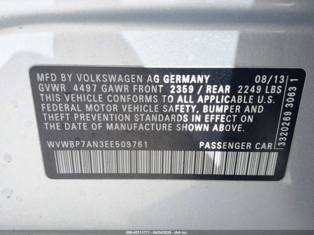WVWBP7AN3EE509761 Volkswagen Cc 2.0t Sport