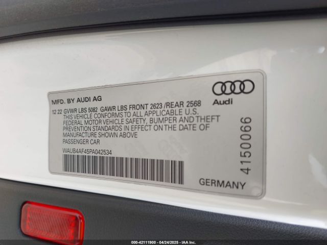 WAUB4AF45PA042534 Audi S4