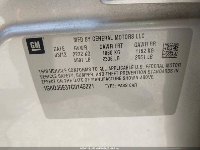 2012 CADILLAC CTS 1G6DJ5E37C0145221 Photo 8