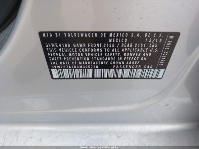 3VW267AJ0GM305798 Volkswagen Jetta 1.4t S