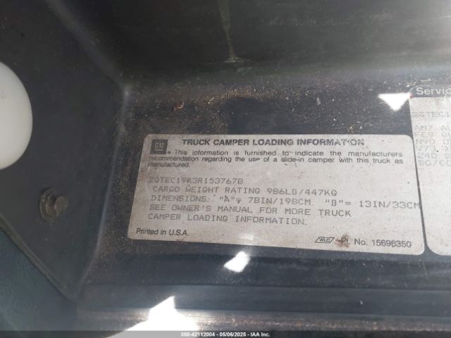 1994 GMC SIERRA 2GTEC19K3R1537678 Photo 8
