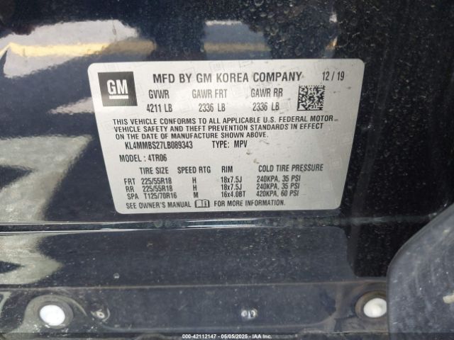 KL4MMBS27LB089343 Buick Encore Gx Fwd Preferred