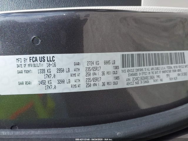 2C4RC1BG9HR613024 Chrysler Pacifica Touring-l