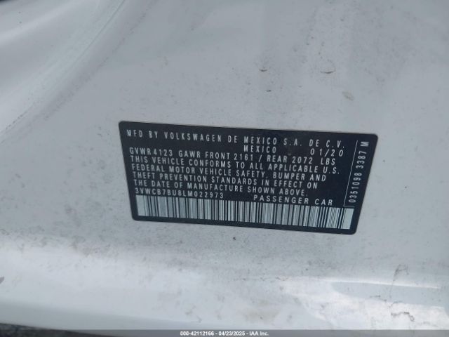3VWCB7BU8LM022973 Volkswagen Jetta 1.4t R-line/1.4t S/1.4t Se