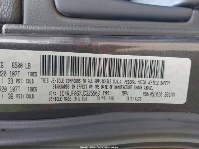 1C4RJFAG7JC325506 Jeep Grand Cherokee Altitude 4x4