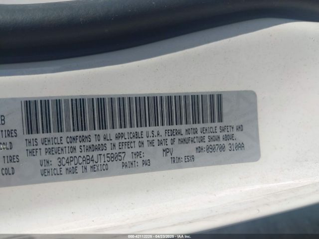 3C4PDCAB4JT158057 Dodge JOURNEY SE