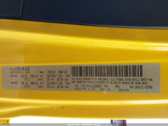 1C4HJXDN2JW324872 Jeep Wrangler Unlimited Sport S 4x4