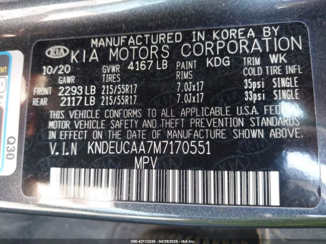KNDEUCAA7M7170551 KIA SELTOS S