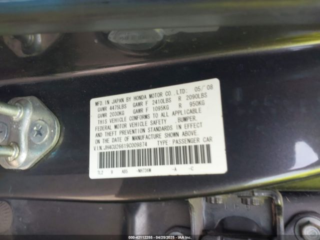 2009 ACURA TSX JH4CU26619C009874 Photo 8