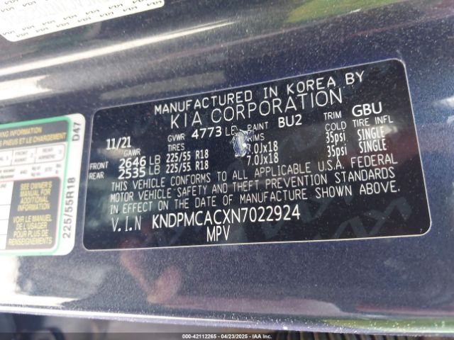 2022 KIA SPORTAGE KNDPMCACXN7022924 Photo 8