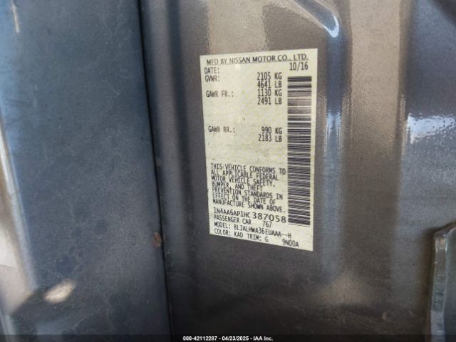1N4AA6AP1HC387058 Nissan Maxima 3.5 Platinum