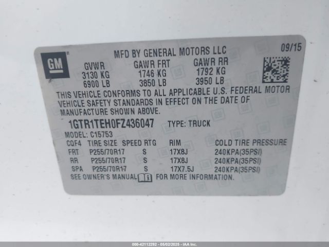 1GTR1TEH0FZ436047 GMC SIERRA 1500