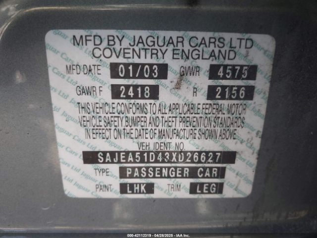 2003 JAGUAR X-TYPE SAJEA51D43XD26627 Photo 8