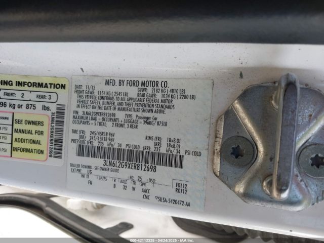3LN6L2G9XER812698 Lincoln MKZ