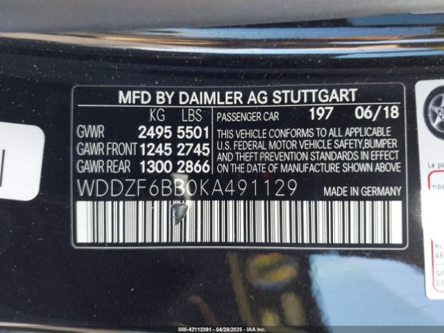 2019 MERCEDES-BENZ AMG E 53 WDDZF6BB0KA491129 Photo 8