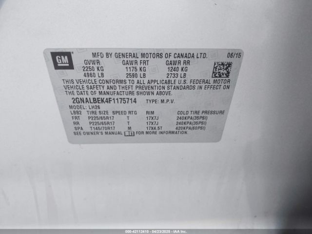 2GNALBEK4F1175714 Chevrolet EQUINOX 1LT
