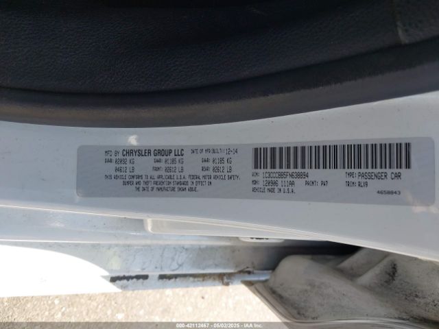 1C3CCCBB5FN638894 Chrysler 200 S