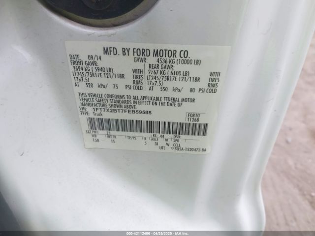 1FT7X2BT7FEB59588 Ford F-250 Xl