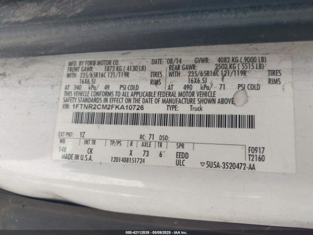 1FTNR2CM2FKA10726 Ford Transit-250
