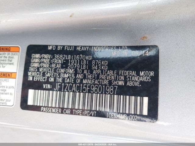 2015 SUBARU BRZ JF1ZCAC15F9601987 Photo 8