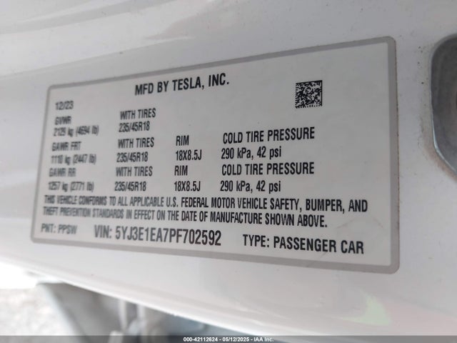 2023 TESLA MODEL 3 5YJ3E1EA7PF702592 Photo 8