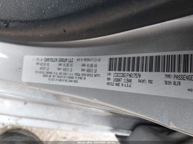 2015 CHRYSLER 200 1C3CCCBG1FN617570 Photo 8