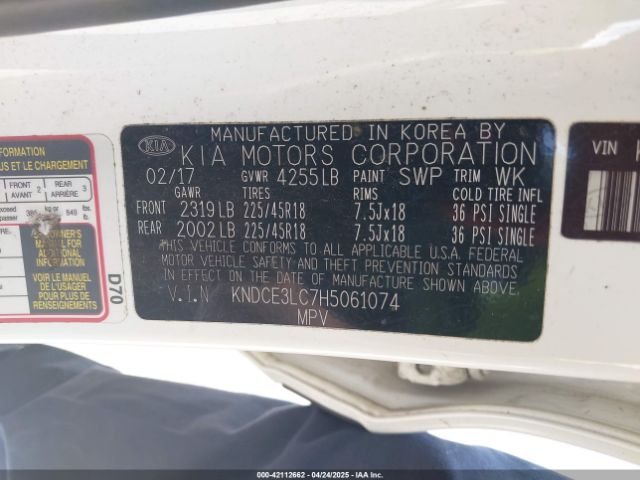 2017 KIA NIRO KNDCE3LC7H5061074 Photo 8