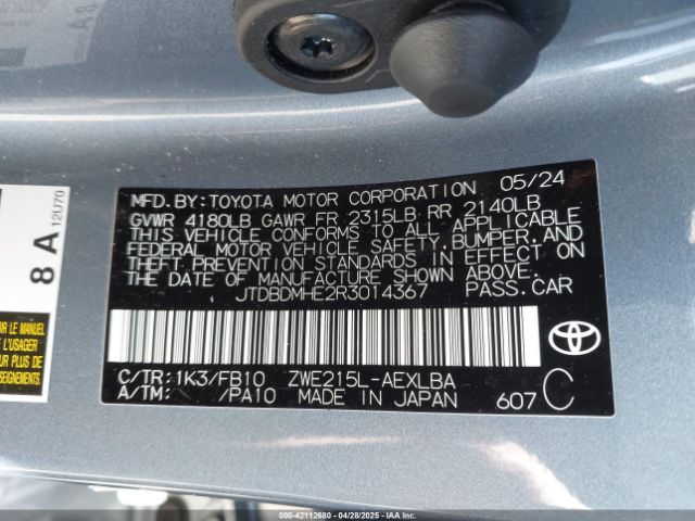 2024 TOYOTA COROLLA JTDBDMHE2R3014367 Photo 8