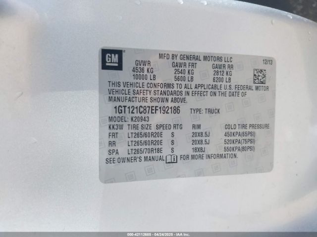 1GT121C87EF192186 GMC Sierra 2500hd Slt