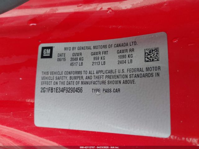 2G1FB1E34F9290456 Chevrolet Camaro 2ls