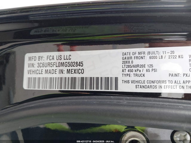 RAM 2500 2021 3C6UR5FL0MG502845 Image 9