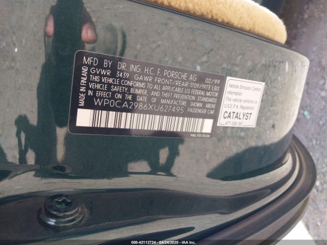 1999 PORSCHE BOXSTER WP0CA2986XU627495 Photo 8