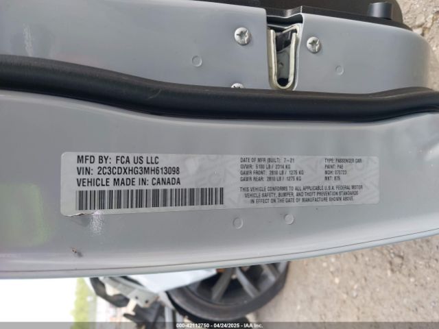 2021 DODGE CHARGER 2C3CDXHG3MH613098 Photo 8
