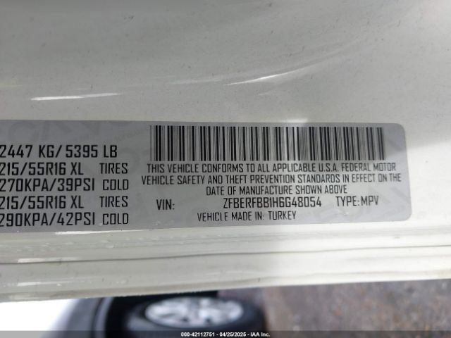 ZFBERFBB1H6G48054 RAM Promaster City Tradesman Slt