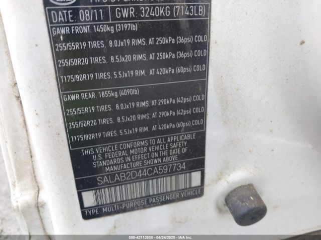 2012 LAND ROVER LR4 SALAB2D44CA597734 Photo 8