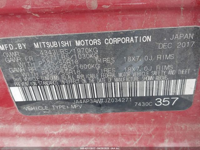 JA4AP3AW7JZ034271 Mitsubishi Outlander Sport 2.4 Se