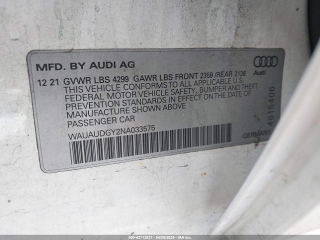 2022 AUDI A3 WAUAUDGY2NA033575 Photo 8