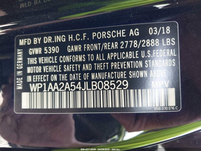 Porsche Macan 2018 WP1AA2A54JLB08529 Image 9
