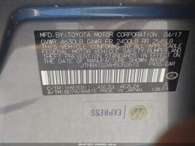 2017 LEXUS IS 200T JTHBA1D26H5052673 Photo 8