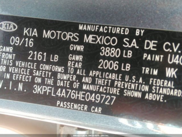 3KPFL4A76HE049727 KIA FORTE S