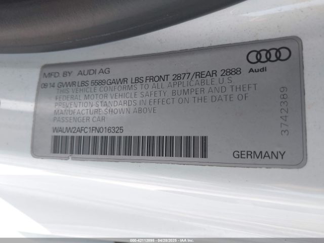 2015 AUDI S7 WAUW2AFC1FN016325 Photo 8