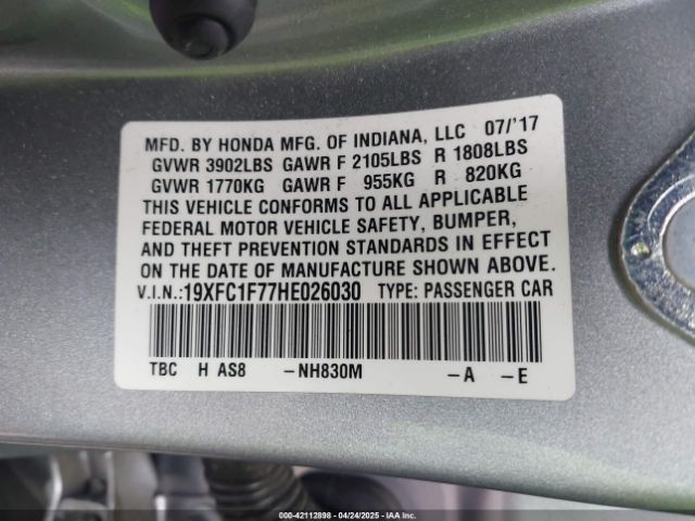 19XFC1F77HE026030 Honda Civic Ex-l