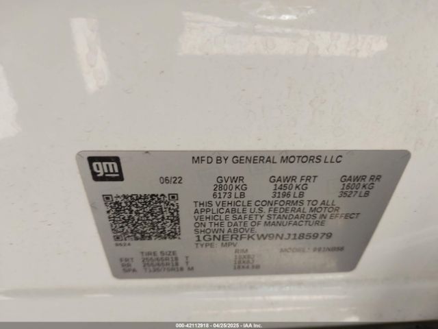 1GNERFKW9NJ185979 Chevrolet lfy