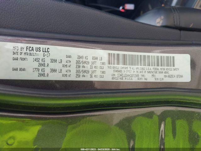 2017 DODGE DURANGO 1C4RDJDG4HC871549 Photo 8