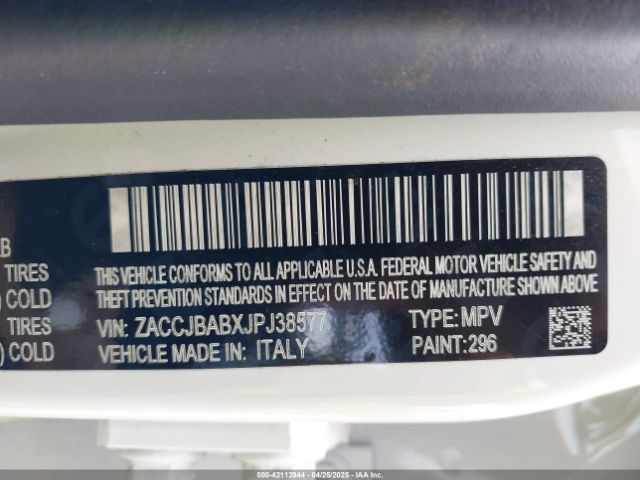 ZACCJBABXJPJ38577 Jeep Renegade Sport 4x4